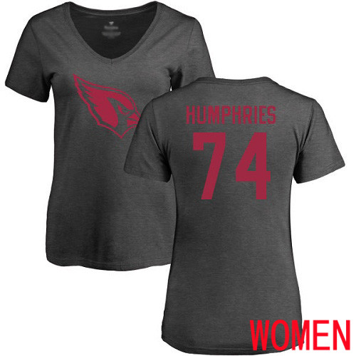 Arizona Cardinals Ash Women D.J. Humphries One Color NFL Football #74 T Shirt